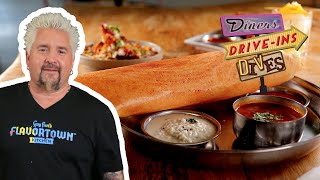 Guy Fieri Eats KNOCKOUT Masala Dosas in Canada  Diners DriveIns and Dives  Food Network [upl. by Adikam]