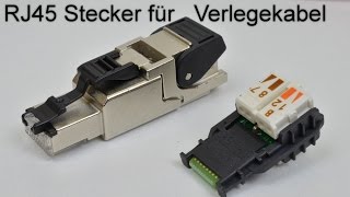 RJ45 Stecker auf Verlegekabel crimpen  aufbringen RJ45 Netzwerkstecker aufbringen [upl. by Aerda]