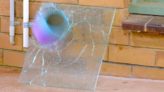 Smash Big Glass Pane in Slow Motion [upl. by Ettenim203]