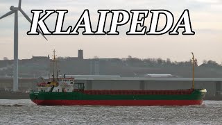 Klaipeda Cargo Ship Arrives on the River Mersey Heading to Runcorn [upl. by Ardnac499]