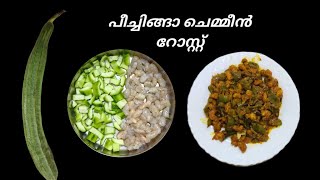 പീച്ചിങ്ങാ ചെമ്മീൻ റോസ്റ്റ് 😋 Ridge Gourd Prawns Roast  Peechinga Recipe in malayalam [upl. by Acirahs]