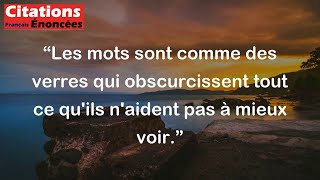 Les mots sont comme des verres qui obscurcissent tout ce quils naident pas à mieux voir [upl. by Ayhtin]