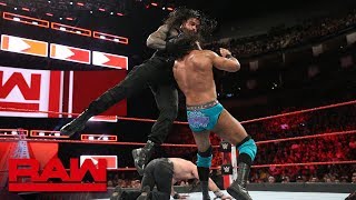 Roman Reigns amp Seth Rollins vs Jinder Mahal amp Elias Raw June 4 2018 [upl. by Clarence]