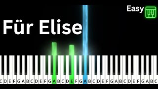 Für Elise  Beethoven  EASY Piano Tutorial [upl. by Kynthia39]