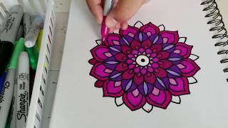 Como hacer Mandalas a color Paso a Paso  how to draw Color Mandala Step by Step  Shantal art [upl. by Leisam]