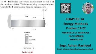 1430  Determine vertical displacement of end B of cantilevered  Mechanics of Materials RC Hibbele [upl. by Ahtnamys]