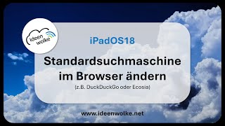 Sichere Standardsuchmaschine im Browser des iPads verwenden iPad Tutorial iPadOS18 [upl. by Nim]