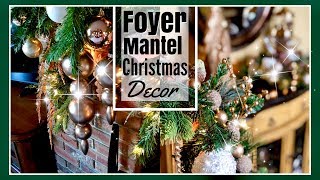 Christmas Decorations Foyer Stairway amp Mantel  Christmas Home Decor Ideas  Decorate w Me [upl. by Ogirdor]