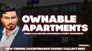 OWNABLE APARTMENTS MOD  V2  THE SIMS 4 MODS [upl. by Arhaz]