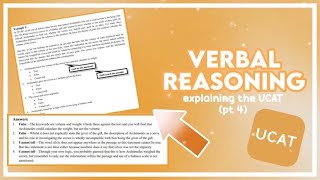 Verbal Reasoning  Explaining the UCAT Part 4 [upl. by Glanville]