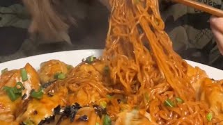 Chinese stirred fried spicy noodles🌶️🔥 ASMR from Kuai [upl. by Aneekahs570]