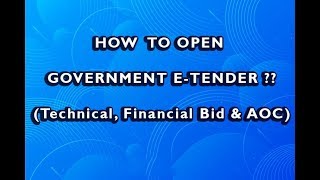 how to Open government tender technical amp finance envelope amp AOC making Process [upl. by Amaryllis]