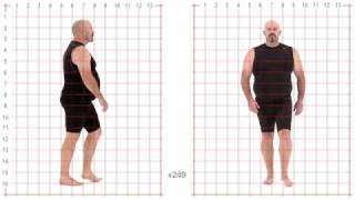 Larger Male Walk Cycle Animation Reference  Front amp Side Views in Slow Motion with Grid Overlay [upl. by Fai821]