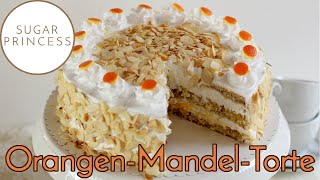 Saftige frische OrangenMandelbiskuitTorte  Orangentorte  Mandeltorte  Rezept von Sugarprincess [upl. by Engamrahc668]