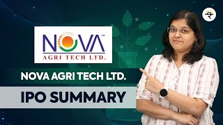 Nova Agri Tech Limited  IPO Summary  CA Rachana Ranade [upl. by Yvor]