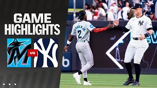 Marlins vs Yankees Game Highlights 4924  MLB Highlights [upl. by Yllom242]