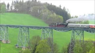 50 36165 und 107 0184 über den Markersbacher Viadukt nach Walthersdorf [upl. by Sandor]