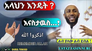 አላህን እንዴት  እናስታዉስ اذكروا الله Ustaz Yasin Nuru አዲስ ዳዋ Amharic Dawa 2023 [upl. by Mannes]