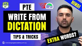 PTE Write From Dictation Hindi  Proven Tips amp Strategies  Extra Words  Language Academy PTE [upl. by Porett]