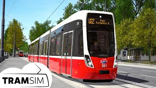 TramSim Vienna Mit der Straßenbahn durch Wien  The Tram Simulator  Bombardier Flexity Linie U2Z [upl. by Ahsiyk]