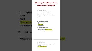 Memory Based Questions CSIR NET JUNE 2024 Life Sciences  Exam Analysis csirnet [upl. by Hsirehc]