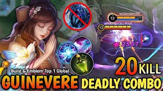 20 Kills DAMAGE BRUTAL Guinevere New Build and Best Emblem PLS TRY  Build Top 1 Global Guinevere [upl. by Hamlin104]