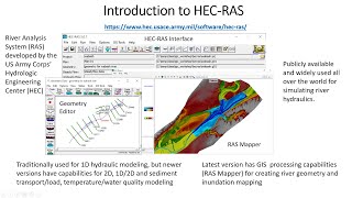 Introduction to 1D Hydraulic Modeling using HECRAS 110 [upl. by Rellia513]