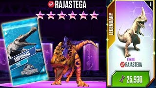 Rajastega Max Level and Amphibian Pack  Jurassic World The Game [upl. by Dewees]