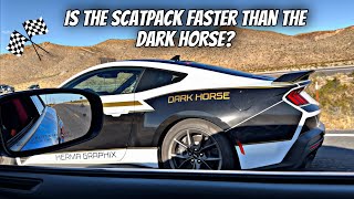 RACING MY TUNED SCAT AGAINST THE NEW 2024 DARK HORSE MUSTANG [upl. by Eitten]