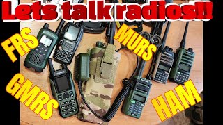 Lets talk radios FRS GMRS HAM MURS which ones should you use and why baofeng wouxun [upl. by Aihsoem]