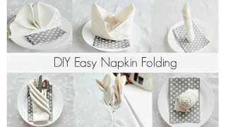 EASY Napkin Folding Tutorials for beginners [upl. by Drofwarc57]