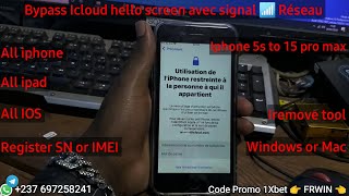 Contourner le verrouillage dactivation icloud bypasse icloud hello screen iphone 5s to 15 pro max [upl. by Nidraj325]