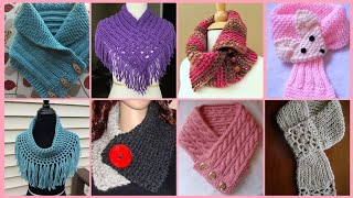 Crochet Button Cowl Super Bulky Boston Harbor Scarf Chunky wool blend functional button cowl [upl. by Inalaehak245]