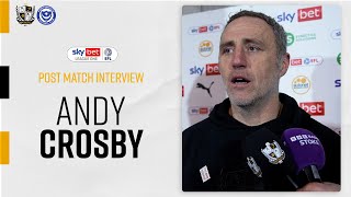 Post match  Andy Crosby reacts to loss against Portsmouth FC [upl. by Putscher]