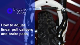 How to adjust linear pull brake calipers and brake pads  Walmart Roadmaster Granite Peak bicycle [upl. by Ezarras20]