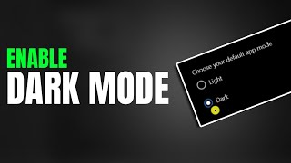 How to Enable Dark Mode  Windows 10  windows windows10 dark darkmode [upl. by Sabelle943]