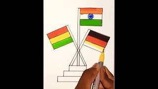 India 🇮🇳 Bolivia 🇧🇴 Germany 🇩🇪 Flag Drawing Easy  drawing beautiful shortvideo trending art [upl. by Sabah]