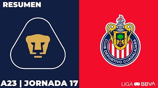 Resumen  Pumas vs Chivas  Liga BBVA MX  Apertura 2023  Jornada 17 [upl. by Schroer]