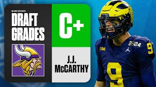 2024 NFL Draft Grades Vikings select JJ McCarthy No 10 Overall  CBS Sports [upl. by Omero]