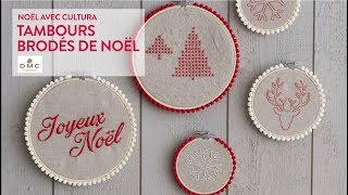 DIY créatif  Tambours brodés de Noêl  Noël Cosy [upl. by Ytsirk]