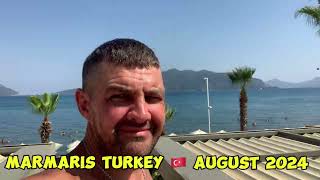 A tour around Marmaris Beach Front Turkey 🇹🇷 in August 2024 [upl. by Livvy679]