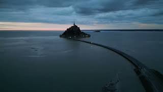 Mont SaintMichel Night 4K DJI POV [upl. by Onairot]