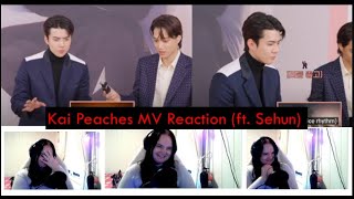 KAI 카이 Peaches MV Reaction feat SEHUN Reaction Feat My dog😂 [upl. by Ivens]