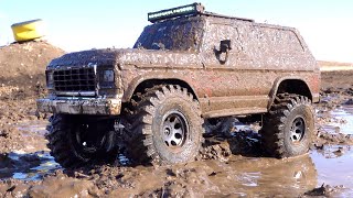 LOCKDOWN MUD HOG FORD BRONCO  RED NECK MUCKY SWAMP BOG PAINT JOB  TRAXXAS TRX4  RC ADVENTURES [upl. by Neelya]