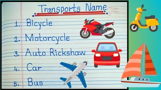 Learn Transport NameVehicle Name ✈️ Name of Transport transportname vehiclenames [upl. by Sirod]