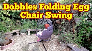 Amazing Dobbies Folding Egg Chair Swing Unboxing Assembly Set Up Use Review [upl. by Haelam634]