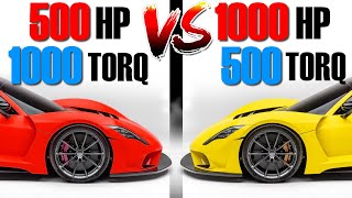 Whos faster Explained and Simulated  Horsepower vs Torque [upl. by Licastro53]