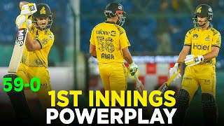 PSL 9  1st Innings Powerplay  Peshawar Zalmi vs Islamabad United  Match 33  M2A1A [upl. by Ranitta]