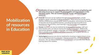 Mobilization of Resources  Economics of Education [upl. by Allehc]