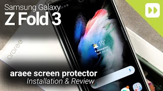 Araree SubCore Samsung Galaxy Z Fold 3 Front Glass Screen Protector Installation amp Review [upl. by Swords795]